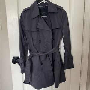 EUC Banana Republic Slate Blue Trench Coat Petite Small